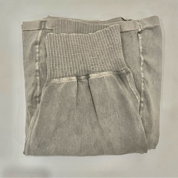 NWT free people good karma flared high waist Heather light grey pants leggings - Picture 14 of 16